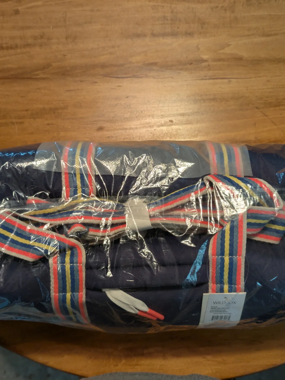 NWT Wildfox Navy Duffle Bag with Rainbow Straps - Picture 7 of 8